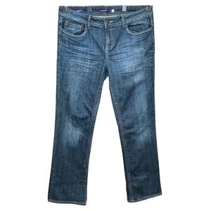 Vigoss New York Boot Cut Blue Jeans Dark Wash Whiskered Denim Women's Size 13